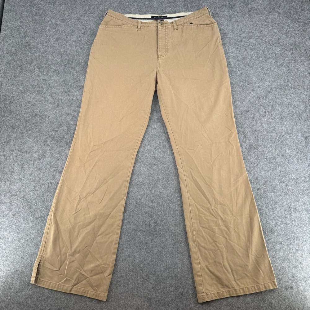 Y2K Abercrombie & Fitch Pants Womens 8R 1892 Tan Cotton Twill Button Fly EUC